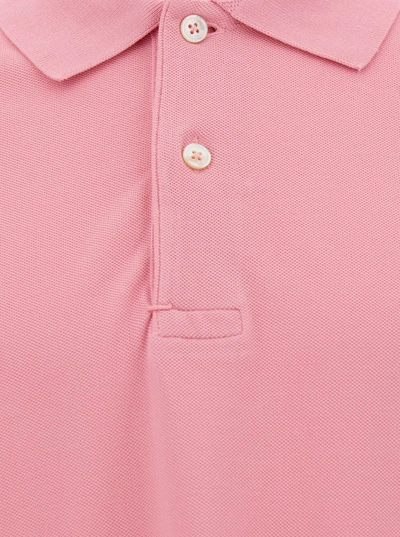 Shop Tom Ford Pink Short-sleeves Polo In Cotton Piquet Jersey Man