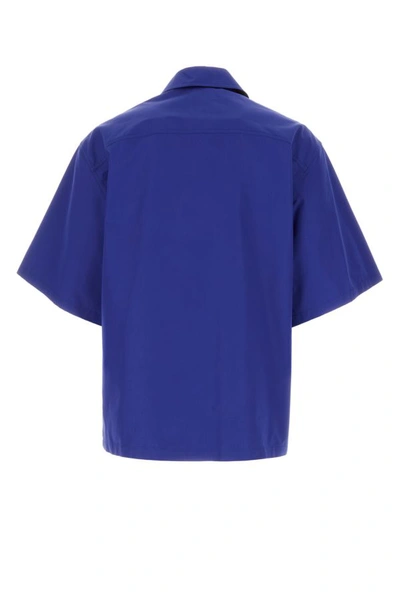 Shop Off-white Off White Man Blue Cotton Oversize Shirt