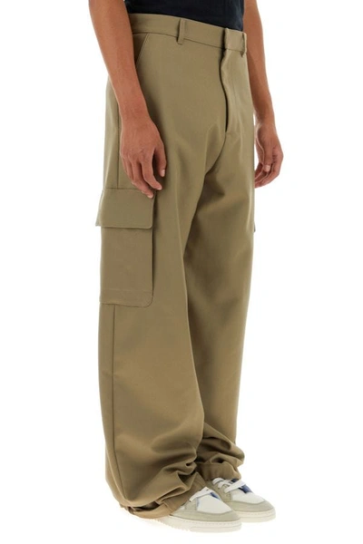 Shop Off-white Off White Man Cappuccino Drill Cargo Pant In Brown