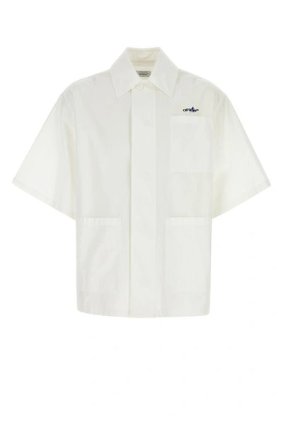Shop Off-white Off White Man White Cotton Oversize Shirt