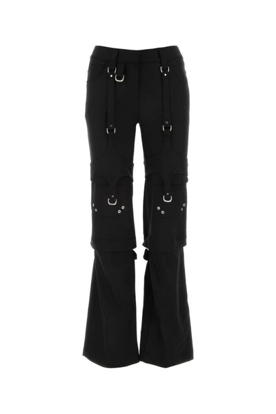 Shop Off-white Off White Woman Black Stretch Polyester Blend Cargo Pant