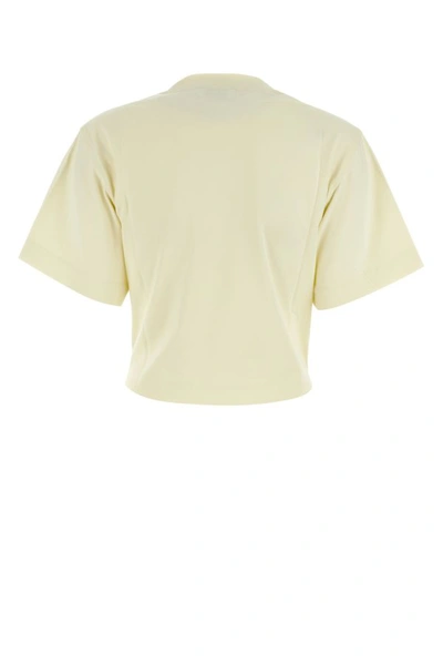 Shop Off-white Off White Woman Cream Cotton T-shirt In Yellow