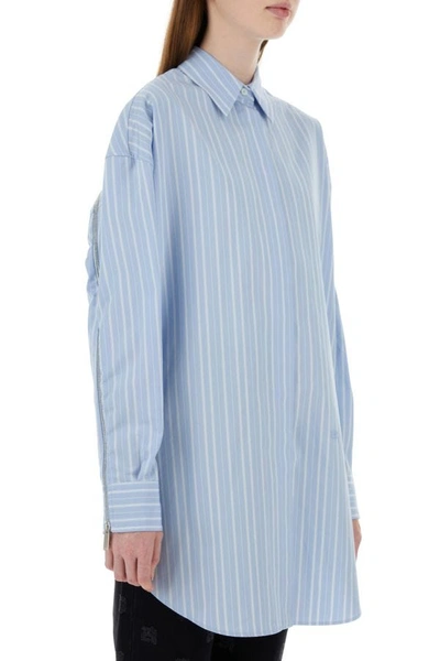 Shop Off-white Off White Woman Embroidered Poplin Shirt Dress In Multicolor