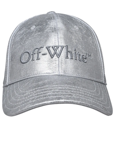 Shop Off-white Woman  Silver Cotton Baseball Cap
