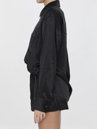 Shop Alexander Wang Short Romper In Silk In Black