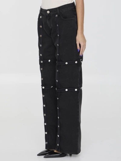 Shop Attico Snap-button Pants In Black