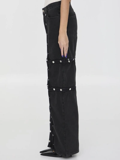 Shop Attico Snap-button Pants In Black