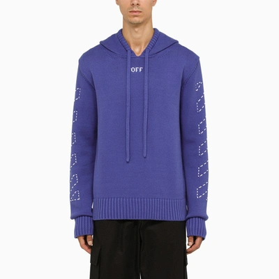 Shop Off-white ™ Arrows Blue Knitted Hoodie Men