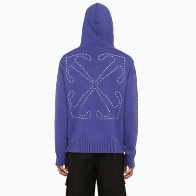 Shop Off-white ™ Arrows Blue Knitted Hoodie Men