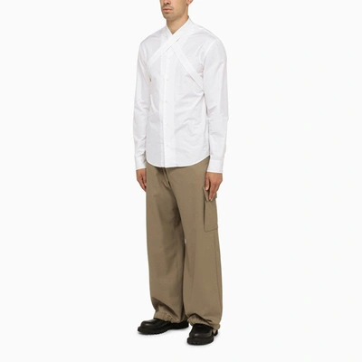 Shop Off-white Â„¢ Beige Wide Cargo Trousers Men In Cream