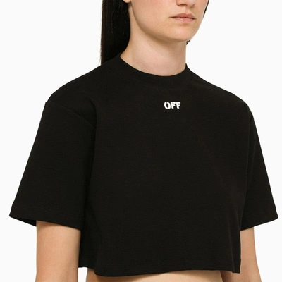 Shop Off-white ™ Black Cropped Crew-neck T-shirt Women