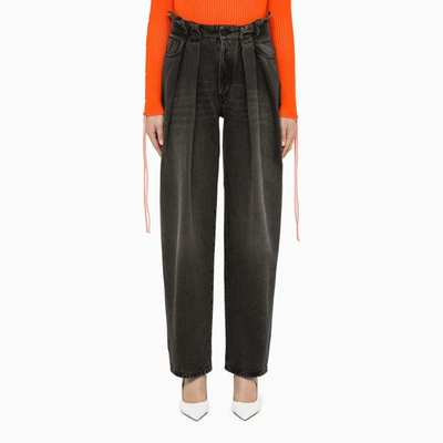 Off-white Black Washed Balloon Jeans In Black