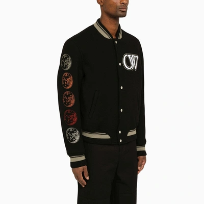 Shop Off-white ™ Black Wool-blend Bomber Jacket Men