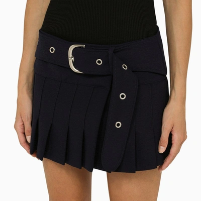 Shop Off-white ™ Cobalt Wool Miniskirt Women In Blue