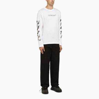 Shop Off-white ™ White Long-sleeved T-shirt Men In Black