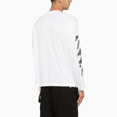 Shop Off-white Â„¢ White Long-sleeved T-shirt Men In Black
