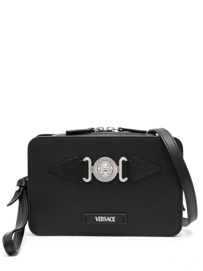 Shop Versace Room Bag Calf Bags In Black