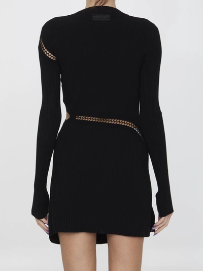 Shop Attico Viscose Mini Dress In Black