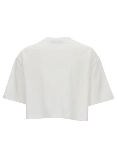 Shop Balmain Laminated Cropped T-shirt In White
