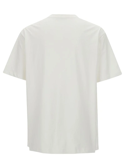 Shop Balmain White T-shirt With Star Graphic Print In Cotton Man