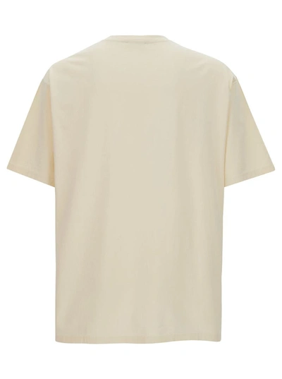 Shop Balmain White T-shirt With Western Graphic Print In Cotton Man