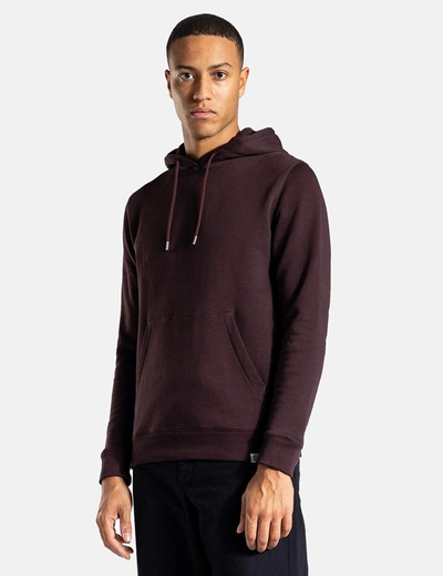 Shop Norse Projects Vagn Classic Hooded Sweatshirt In Burgundy