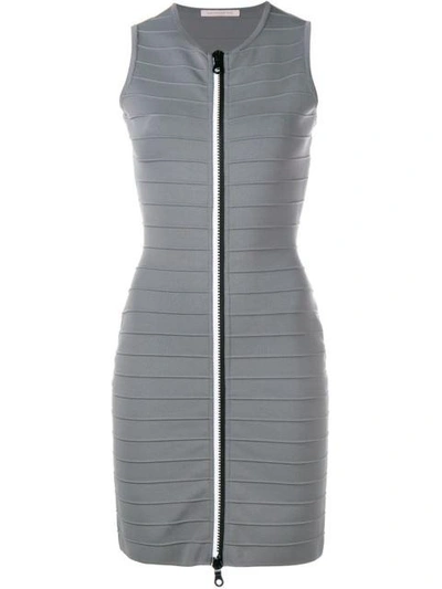 Shop Christopher Kane Zip-through Bandage Dress In Grey