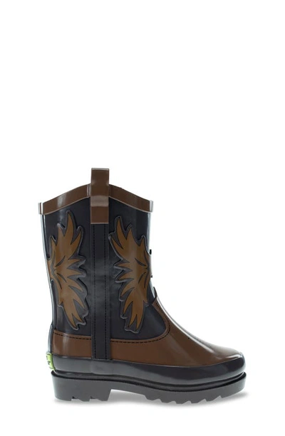 Western Chief Kids' Cowboy Waterproof Rain Boot In Brown