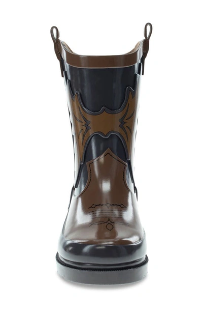 Western Chief Kids' Cowboy Waterproof Rain Boot In Brown