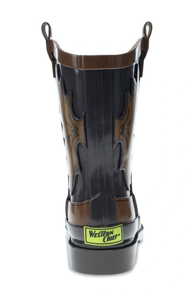 Western Chief Kids' Cowboy Waterproof Rain Boot In Brown