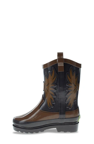 Western Chief Kids' Cowboy Waterproof Rain Boot In Brown