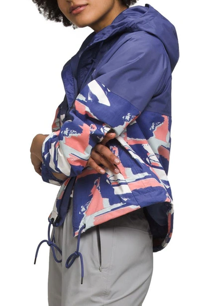 Shop The North Face Antora Waterproof Rain Jacket In Cave Blue Abstract Geology