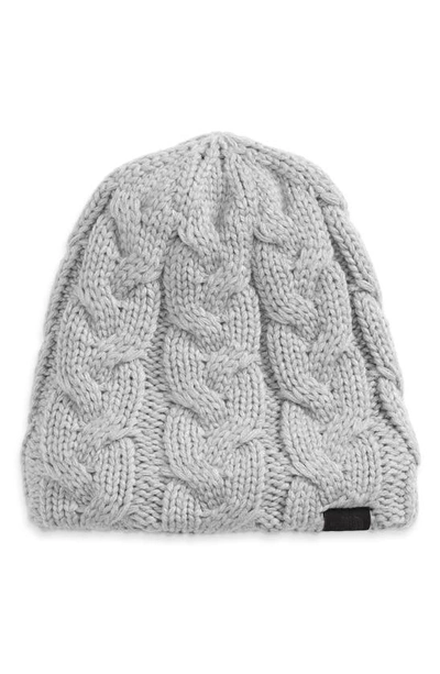Shop The North Face Minna Cable Knit Beanie In Tnf Light Grey Heather