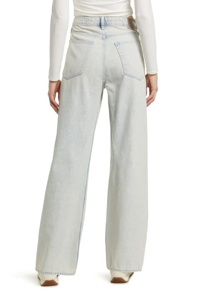 Rag & Bone Womens Logan Mid-rise Wide-leg Stretch-denim Jeans Elenna In Icefall