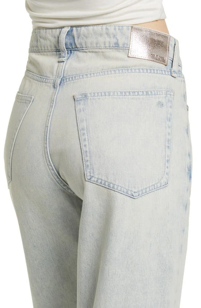 Rag & Bone Womens Logan Mid-rise Wide-leg Stretch-denim Jeans Elenna In Icefall