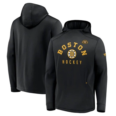 Shop Fanatics Branded Black Boston Bruins Centennial Lockup Authentic Pro Pullover Hoodie