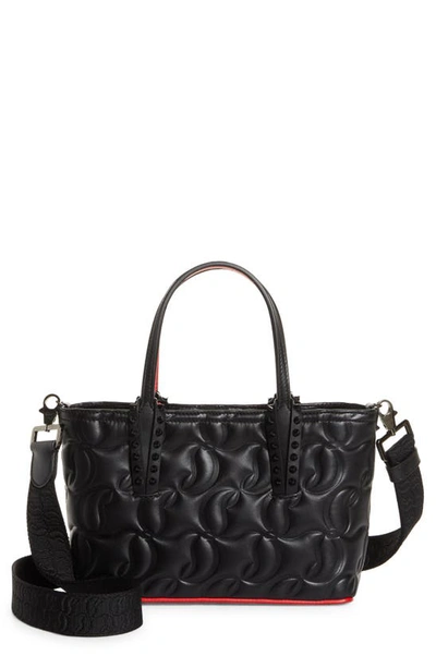 Shop Christian Louboutin Mini Cabat Quilted Leather Tote In Black/ Black