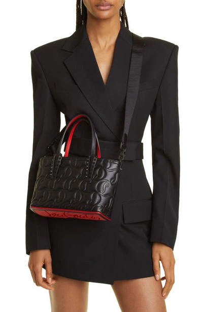 Shop Christian Louboutin Mini Cabat Quilted Leather Tote In Black/ Black