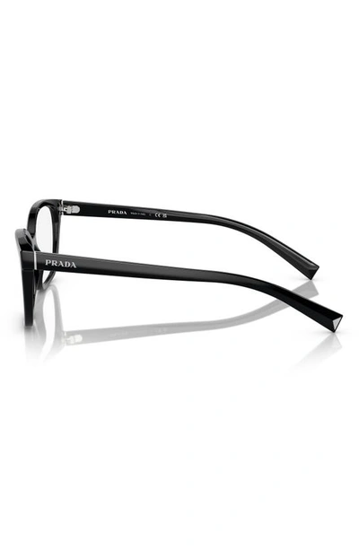 Prada 53mm Rectangular Optical Glasses In Black
