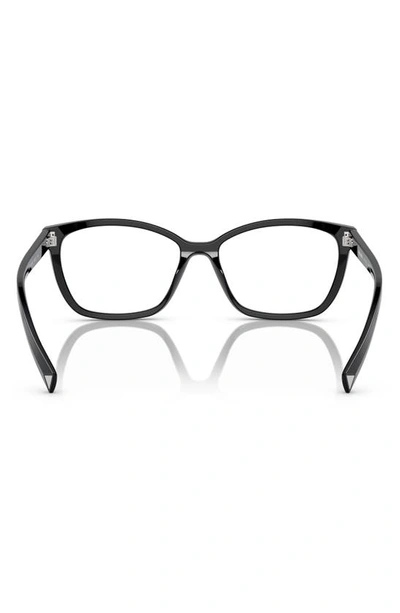 Prada 53mm Rectangular Optical Glasses In Black