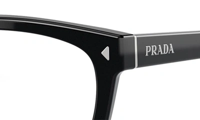 Prada 53mm Rectangular Optical Glasses In Black