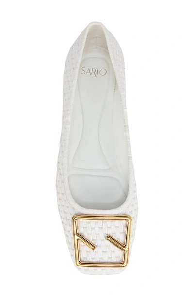 Shop Sarto By Franco Sarto Amaya 6 Square Toe Flat In White