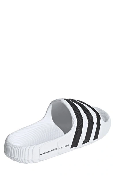 Shop Adidas Originals Adilette 22 Slide Sandal In White/ White/ Black