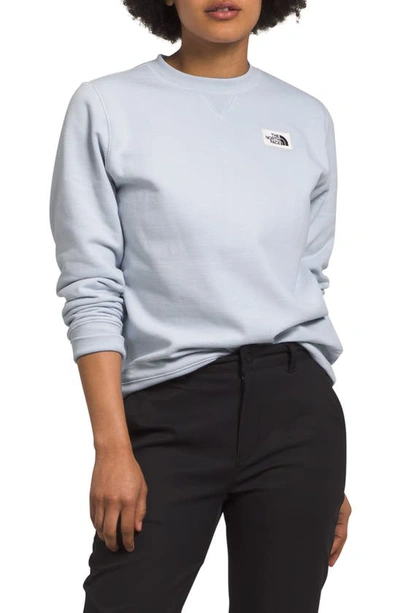 Shop The North Face Heritage Patch Crewneck Sweatshirt In Dusty Periwinkle