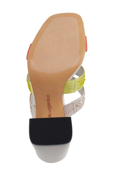 Shop Karl Lagerfeld Rickie Rhinestone Slide Sandal In Orange/ Yellow/ Teal Multi