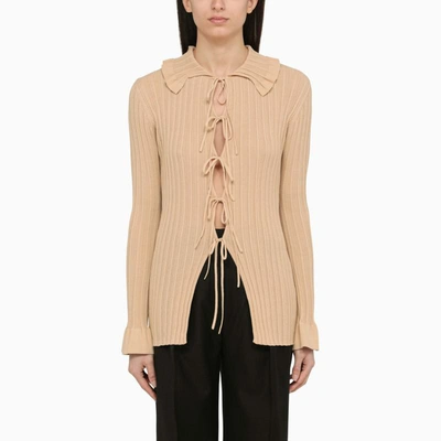 Shop By Malene Birger Devora Knitted Cardigan In Beige