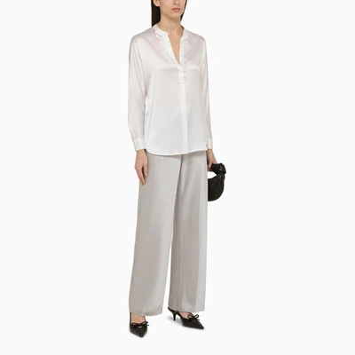 Shop Vince Pearl Satin Trousers In Grey