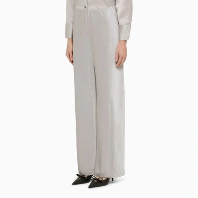 Shop Vince Pearl Satin Trousers In Grey
