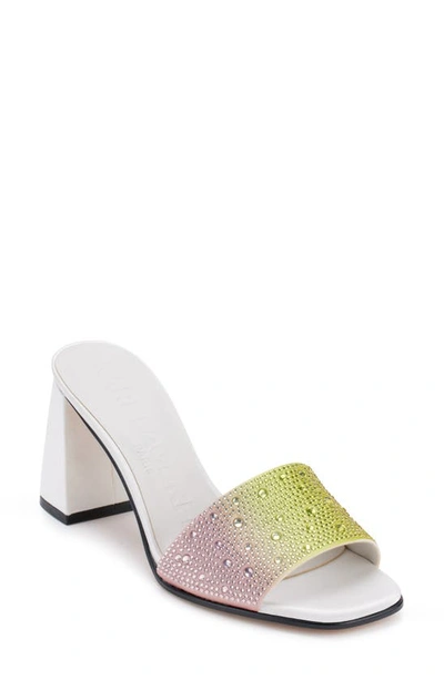 Shop Karl Lagerfeld Pera Rhinestone Slide Sandal In White Multi