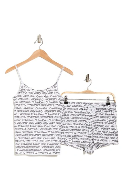 Shop Calvin Klein Stretch Cotton Camisole & Shorts Pajamas In Core Outline